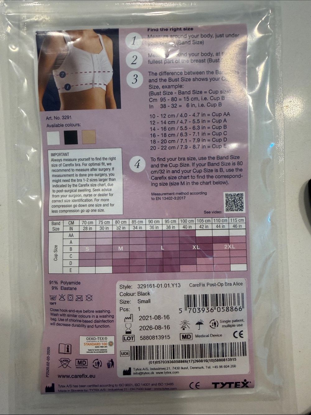Carefix Alice Seamless Post-Op Bra - Black - Picture 5 of 5